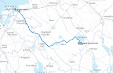 Lestijärven tuulipuiston erikoiskuljetusreitin kartta